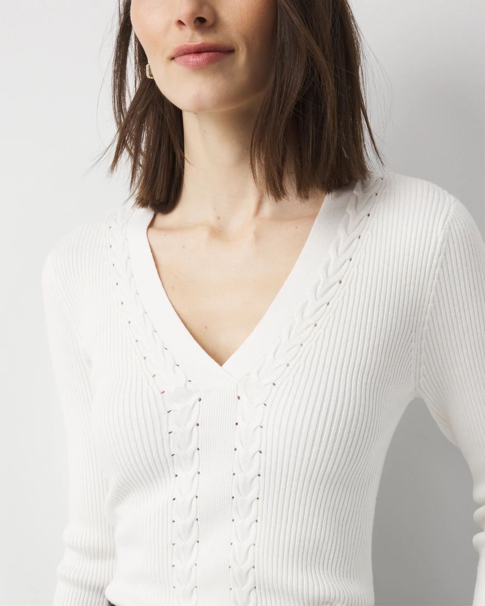 Rib Knit Pullover Sweater | White House Black Market